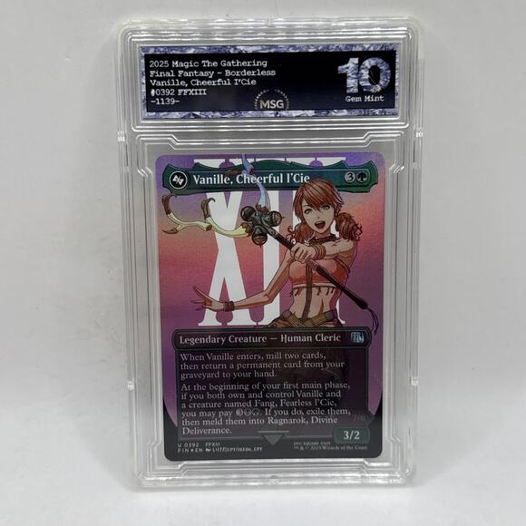 Vanille, Cheerful l'Cie Borderless Foil MTG Final Fantasy FFXIII Graded 10 Gem - Picture 1 of 2